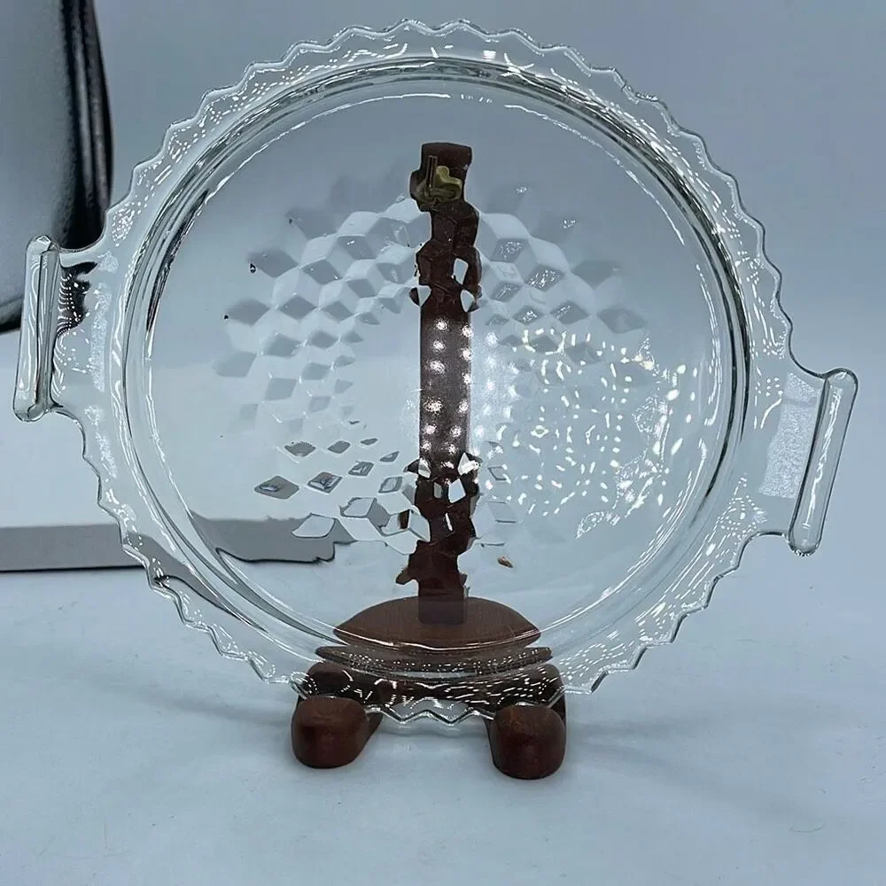Vintage Jeanette Glass tidbit tray in Cube/Cubist pattern.